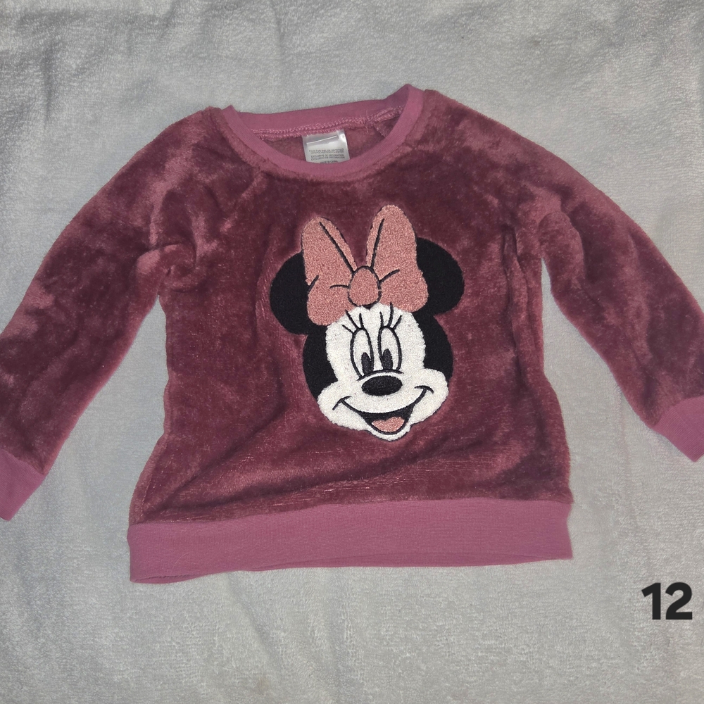 Disney Kids Maroon and Pink Minnie Mouse Sweatshirt